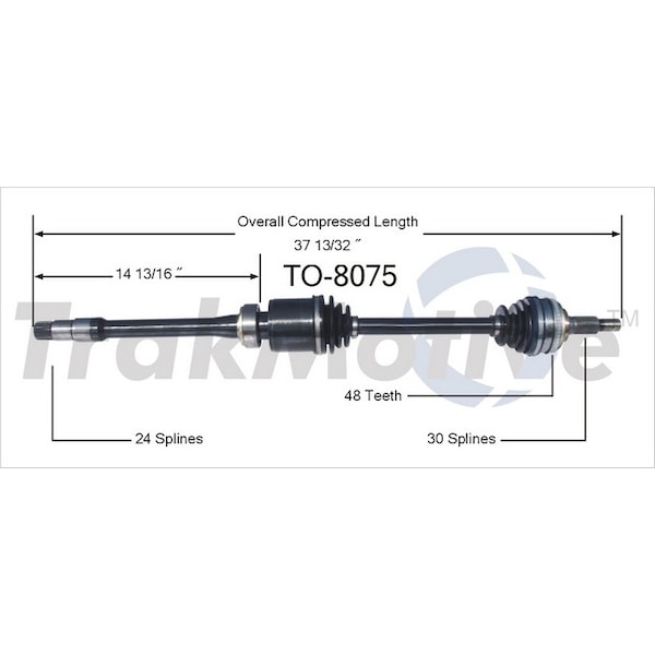 Surtrack Axle Cv Axle Shaft, To-8075 TO-8075 - main